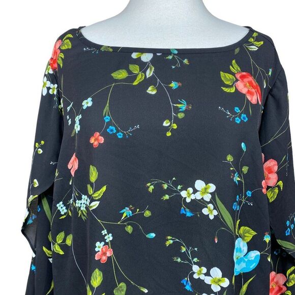 Worthington Blouse Plus Size 1X Floral Print - Picture 4 of 5